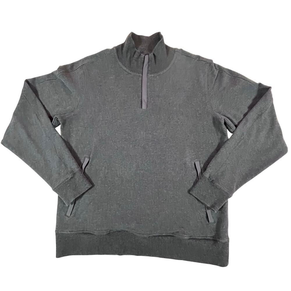 Mack Weldon Ace Half-Zip Sweater Charcoal Heather Men’s Sz Large